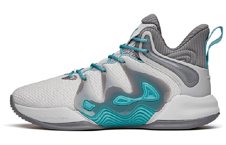 Anta Mountain 1 Fabric Cushioning Slip Resistant Abrasion Resistant Mid top Basketball Shoes Men’s Floating Cloud Gray