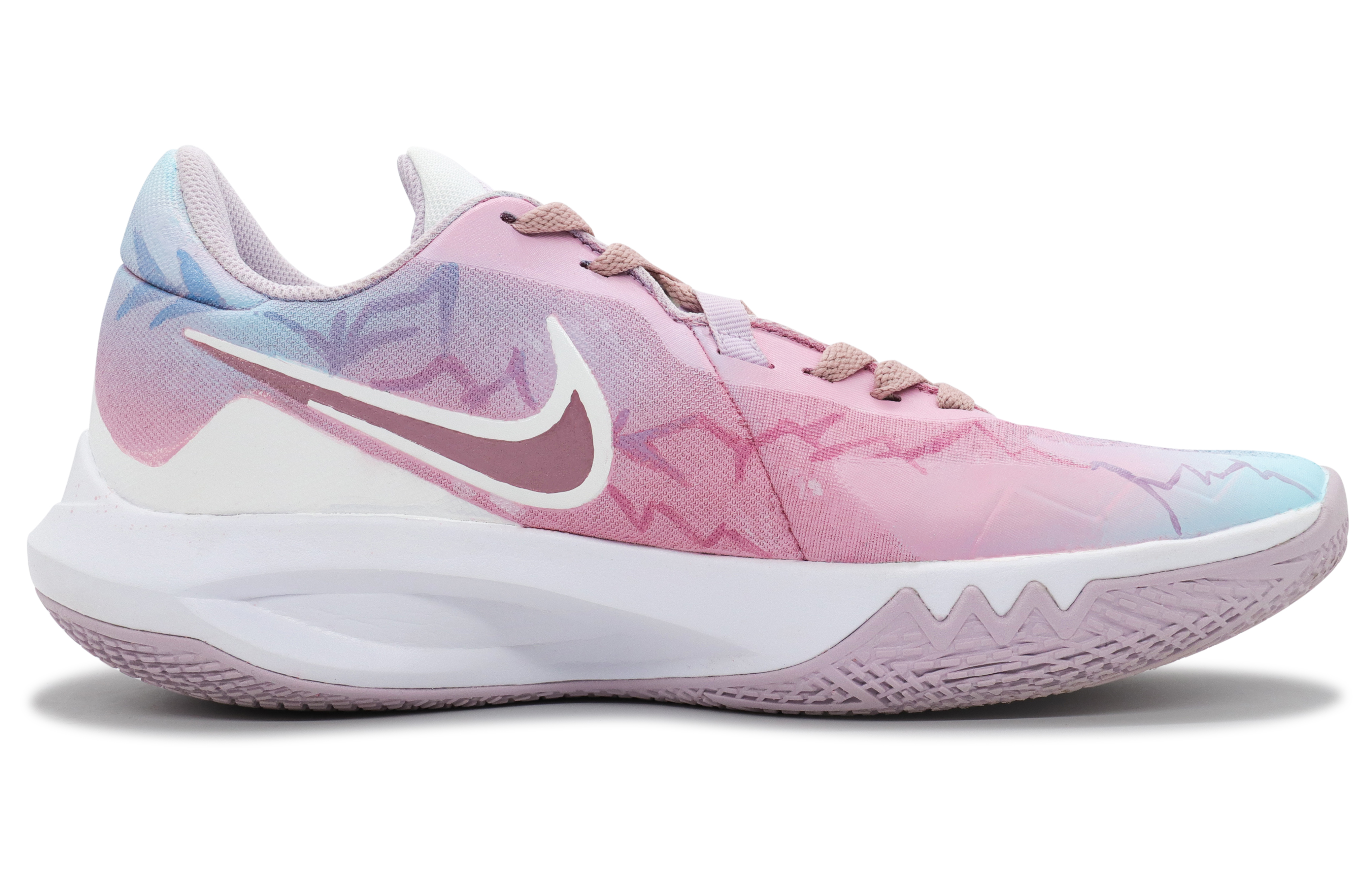 Nike Precision 6 Basketball Shoes Unisex Low Top Pink
