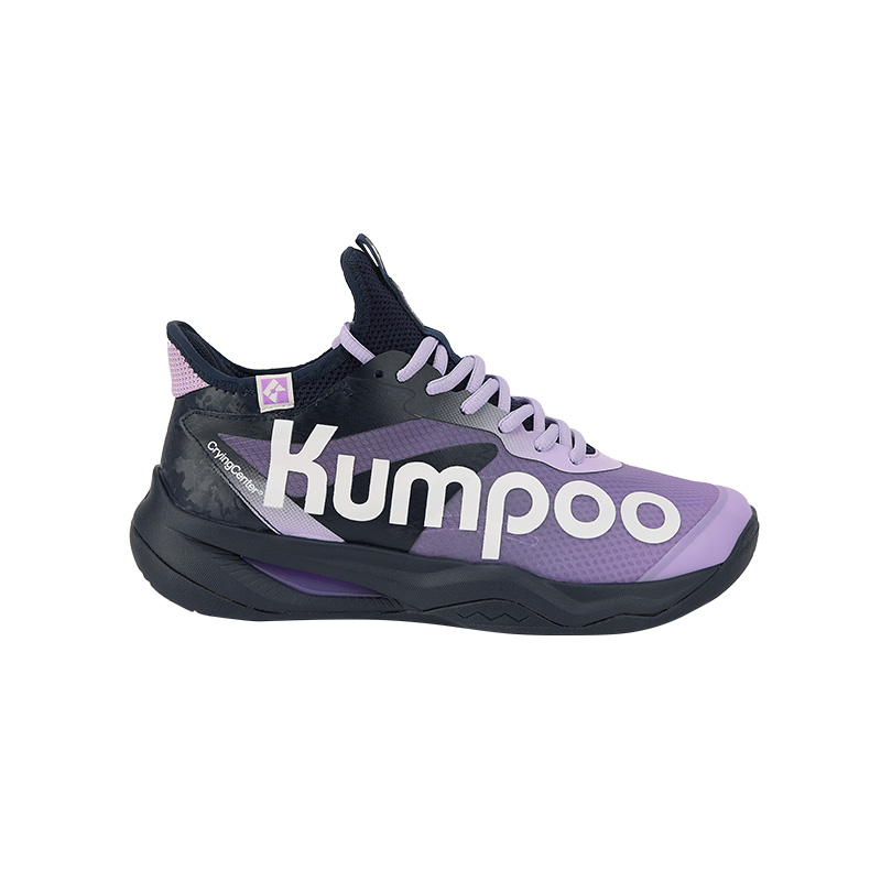 Crying Center x KUMPOO Cushioning Slip Resistant Breathable Mid top Badminton Shoes Unisex Purple