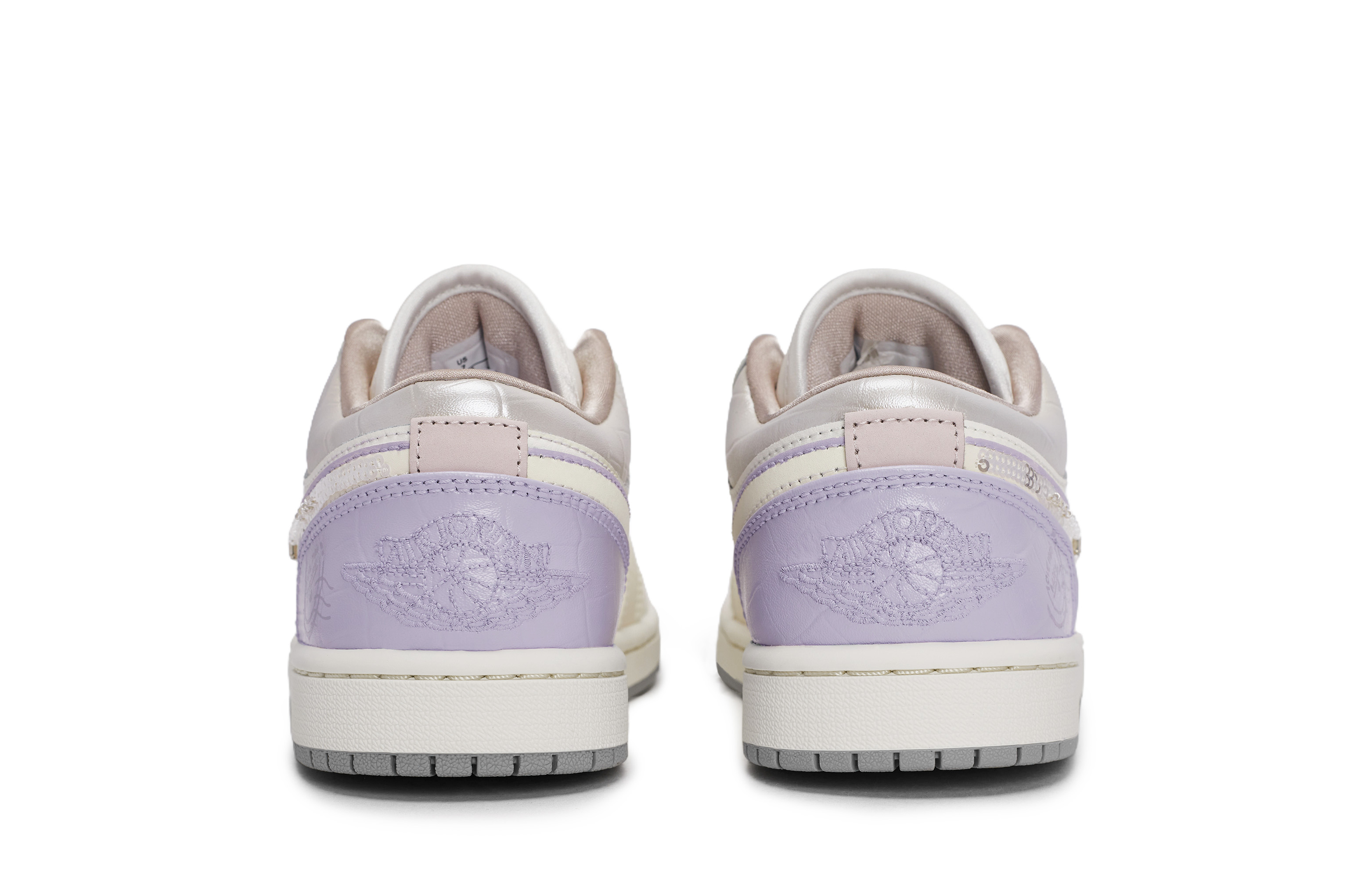 Jordan Air Jordan 1 Vintage Basketball Shoes Unisex Low Top Beige/White/Silver/Purple