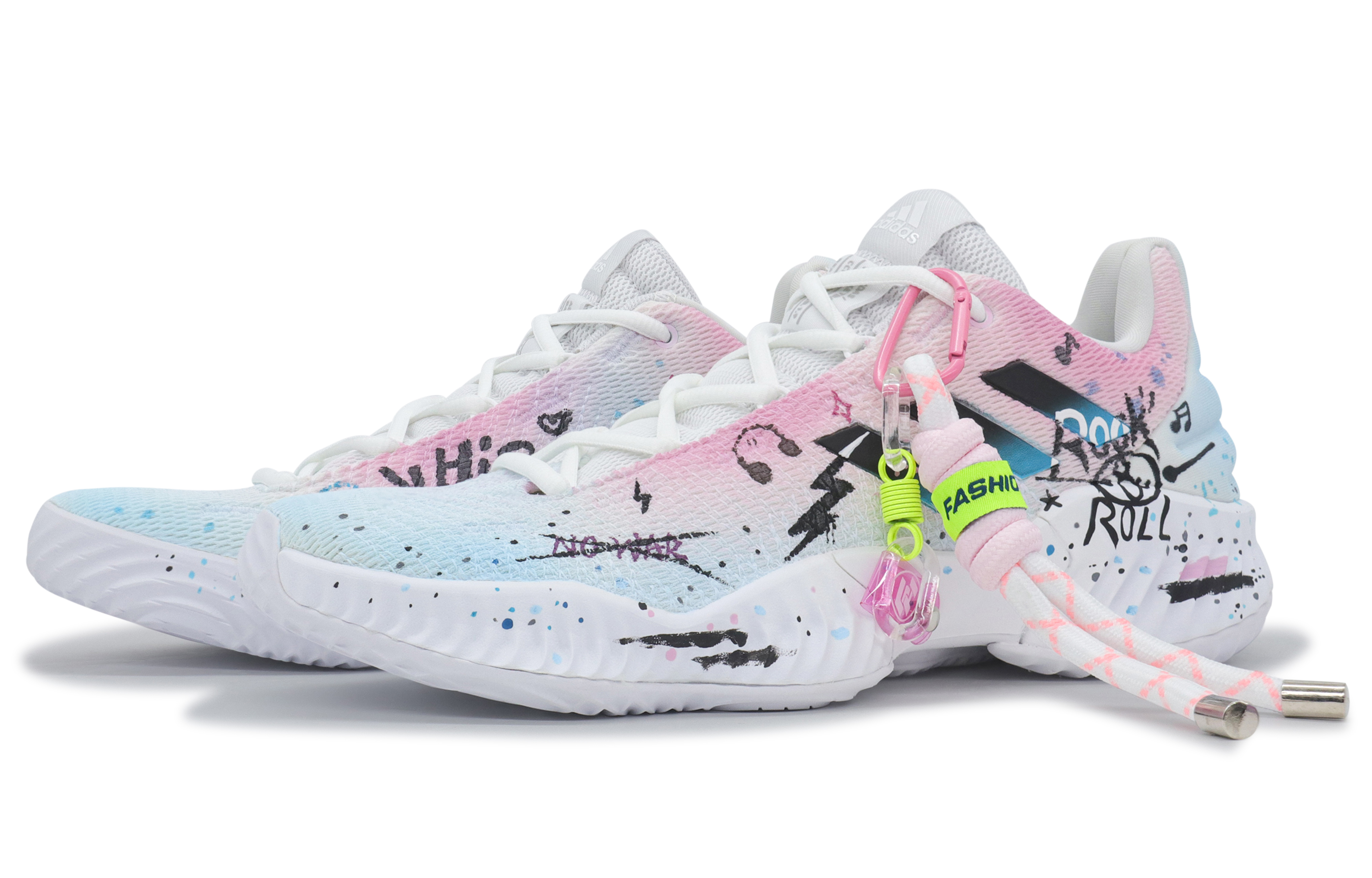 Adidas Pro Bounce 2018 Slip Resistant Abrasion Resistant Low top Basketball Shoes Men’s Pink