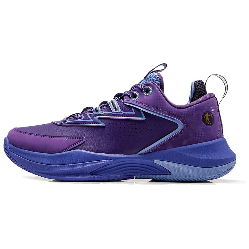QIAODAN Slip Resistant Abrasion Resistant Slip Resistant Abrasion Resistant Low top Basketball Shoes Men’s Purple