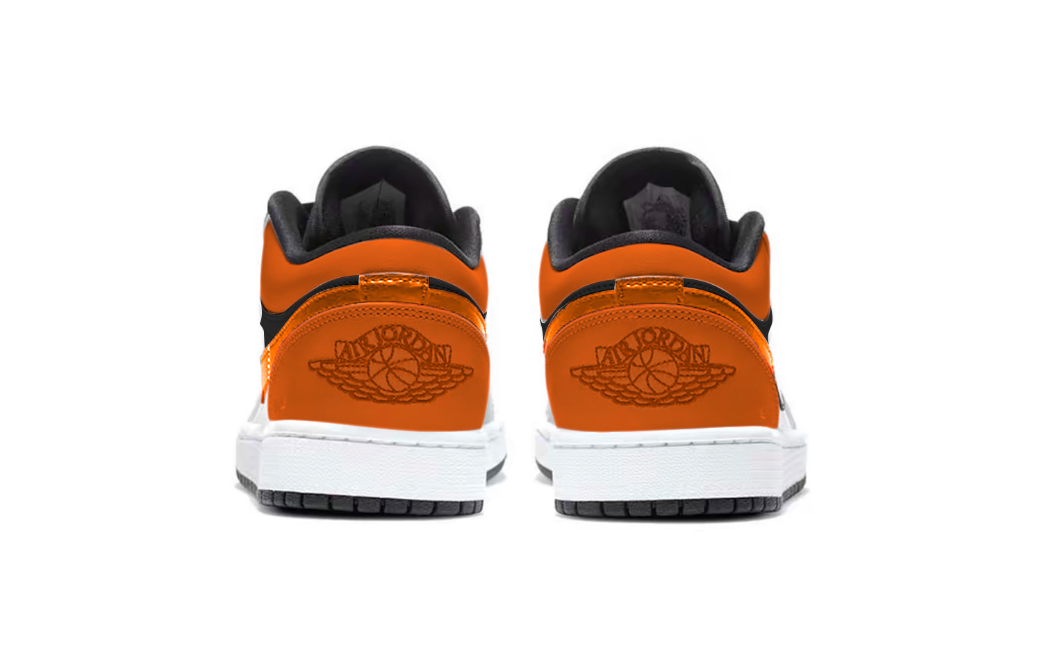 Jordan Air Jordan 1 Abrasion Resistant Low top Vintage Basketball Shoes Unisex Black Orange