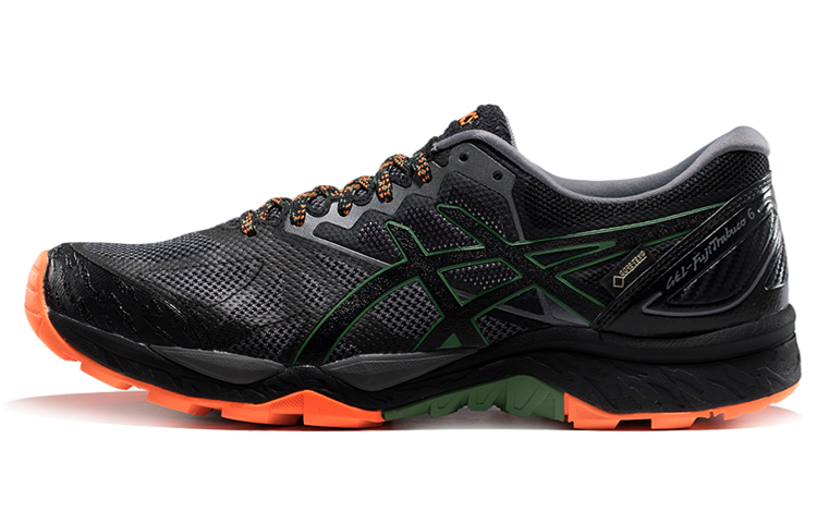 ASICS GEL FujiTrabuco 7 Trail Running Shoes Men's Black Orange Green