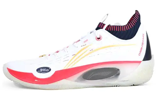 LiNing Wade 808 Ultra Dawn Comfortable Fabric Shock Absorbing Anti-Slip Wear-Resistant Low-top Basketball Shoes Men's White Red