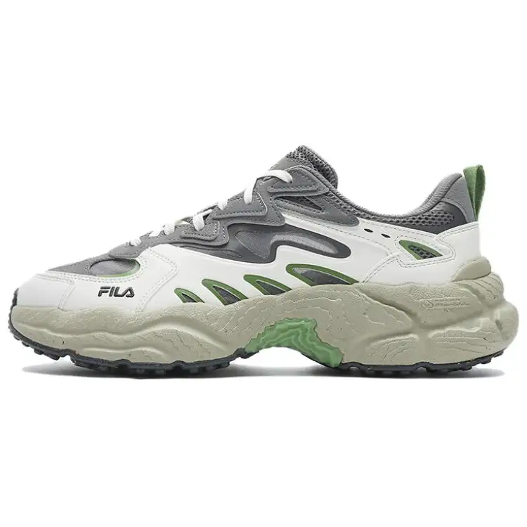 FILA Fern Height Increasing Low top Chunky Sneakers Men's Gray White Green