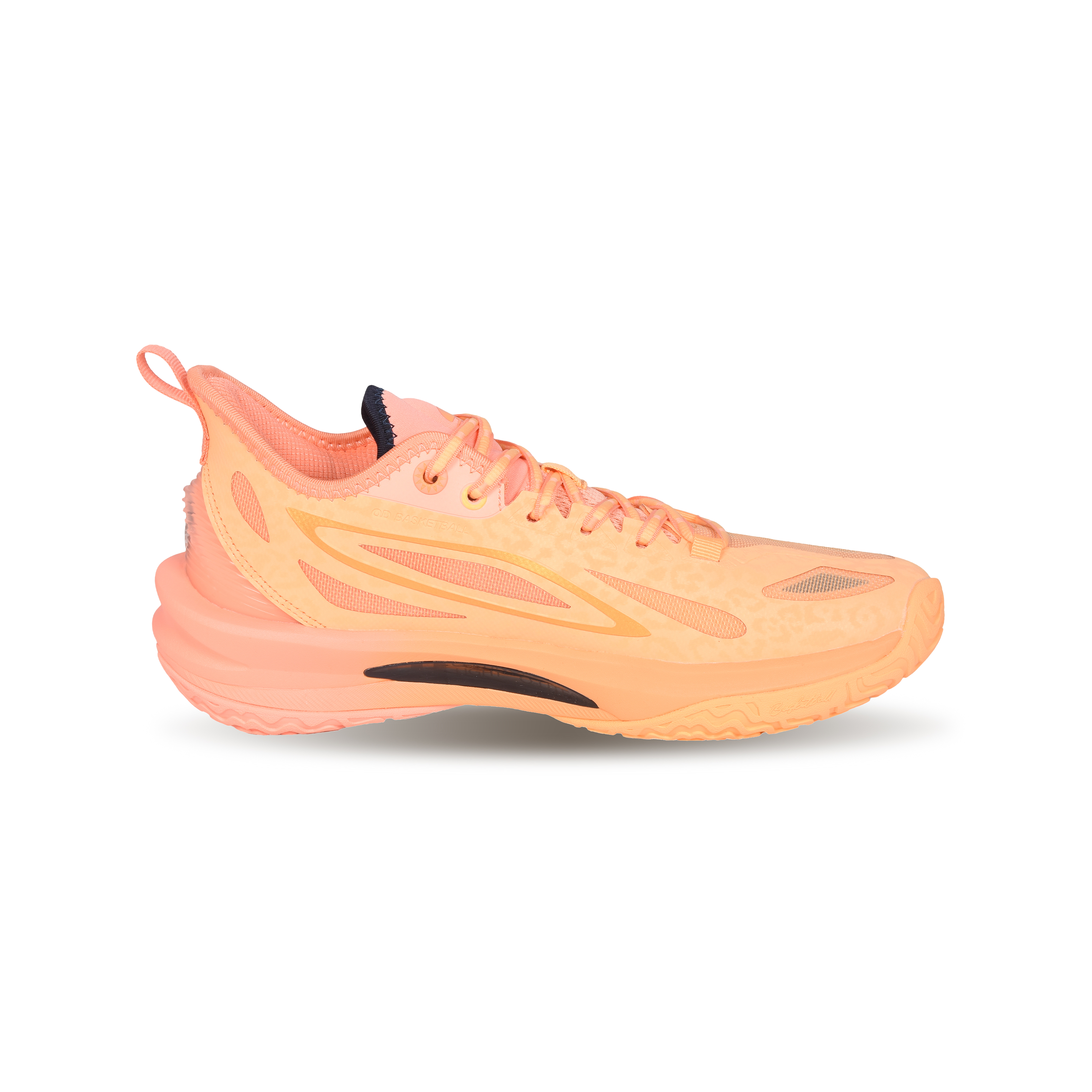 QIAODAN Slip Resistant Abrasion Resistant Low top Basketball Shoes Men’s Lively Coral Powder