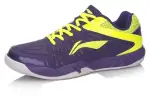 Li Ning Lightning Strike Cushioning Slip Resistant Abrasion Resistant Low top Badminton Shoes Men's Purple