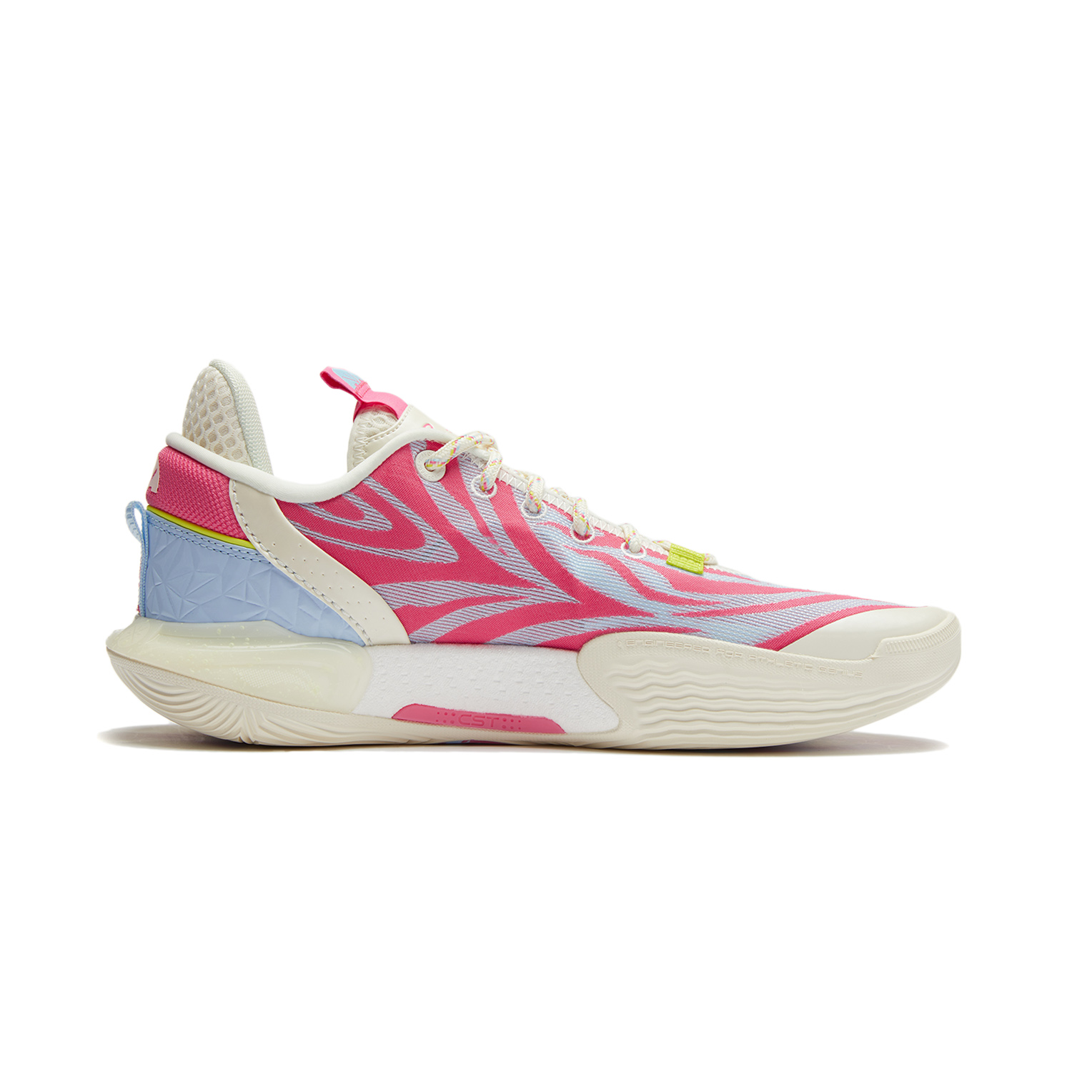 Li Ning All City 12 Cushioning Slip Resistant Abrasion Resistant Breathable Low top Basketball Shoes Men’s Pink Blue
