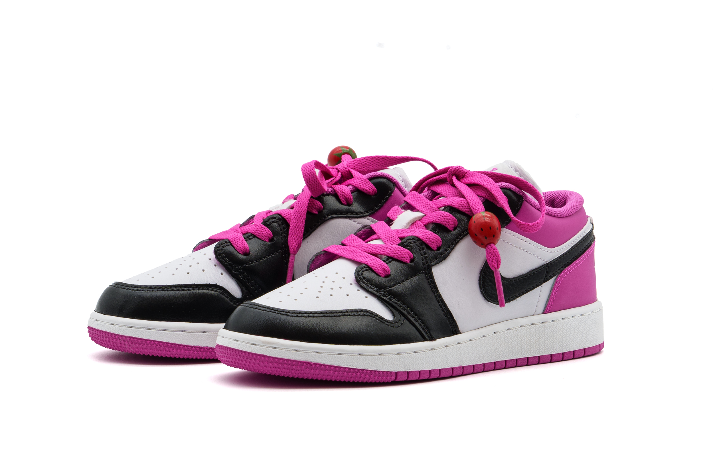 Jordan Air Jordan 1 Abrasion Resistant Abrasion Resistant Low top Vintage Basketball Shoes Women’s Black White Pink