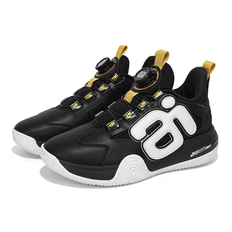 IVERSON Basketball Shoes Unisex Low Top Black White Gold