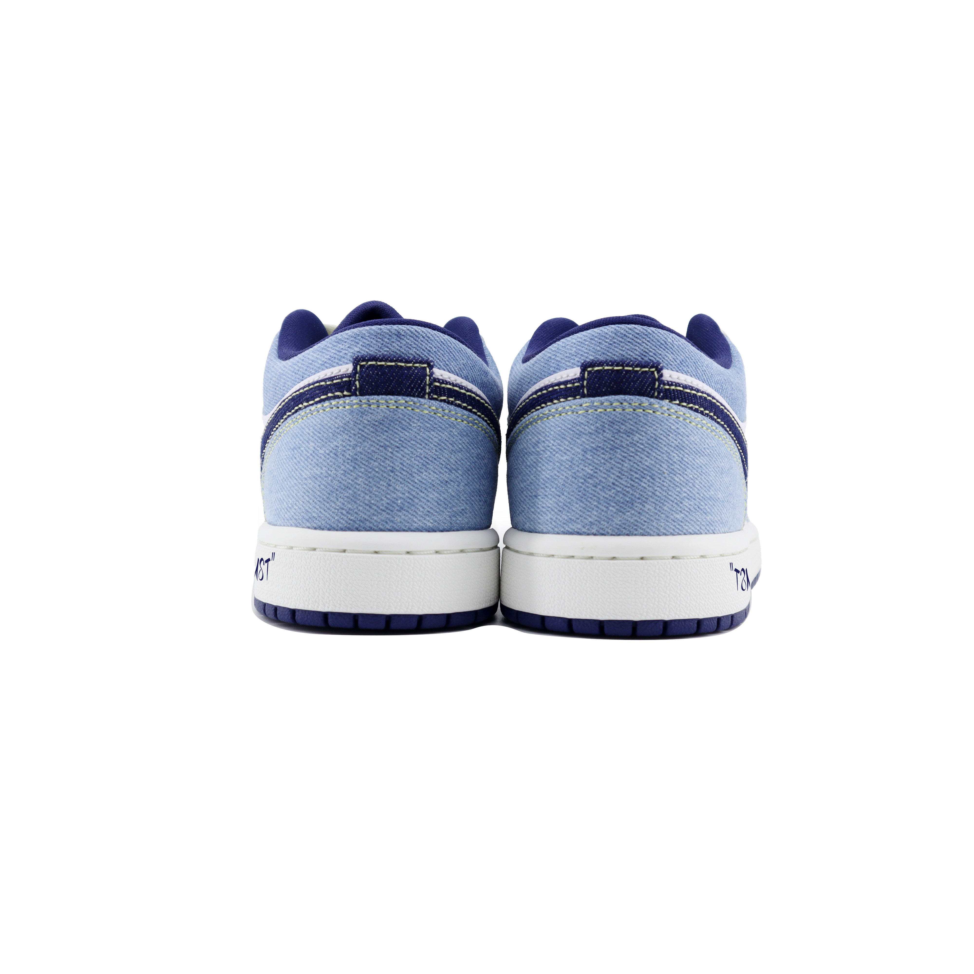 Jordan Air Jordan 1 Low SE Denim Slip Resistant Abrasion Resistant Low top Vintage Basketball Shoes Men’s White Blue