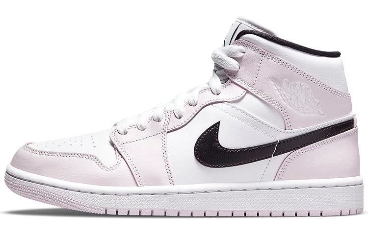 Jordan Air Jordan 1 mid "barely rose" violet comfortable and versatile mid-top retro basketball shoes women's rose pink