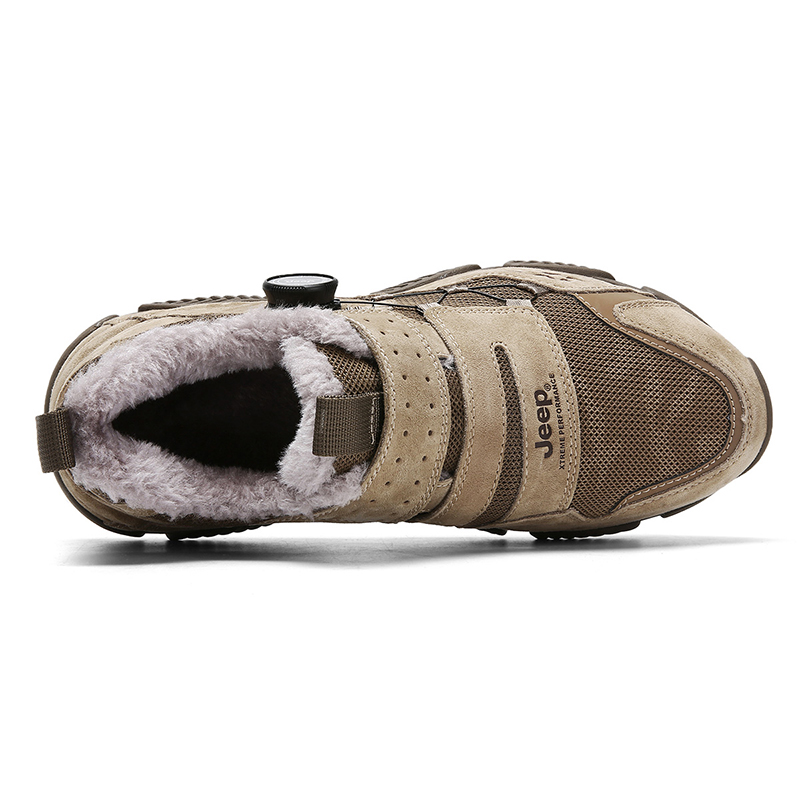 Jeep Platform Knob Lace Free Casual Fleece Lined Thermal Outdoor Slip Resistant Abrasion Resistant Breathable Coverage