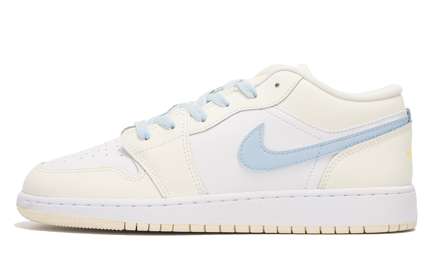 Jordan Air Jordan 1 Slip Resistant Abrasion Resistant Low top Vintage Basketball Shoes GS Yellow Blue