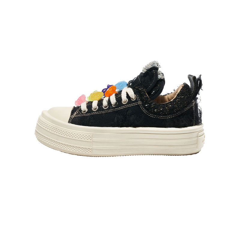 Foreshadow Double Uni 2.0 Classic Black Low top Skateboard Shoes Unisex Vintage Black
