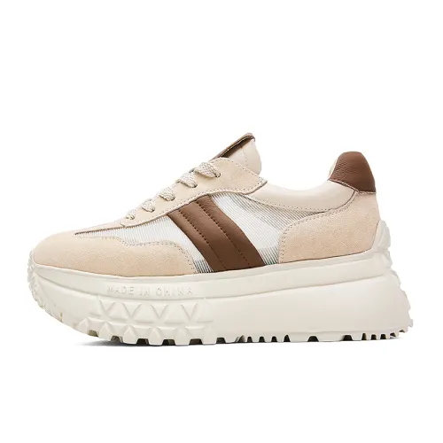 JEEP SPIRIT Mesh Low top Chunky Sneakers Women's Beige Black