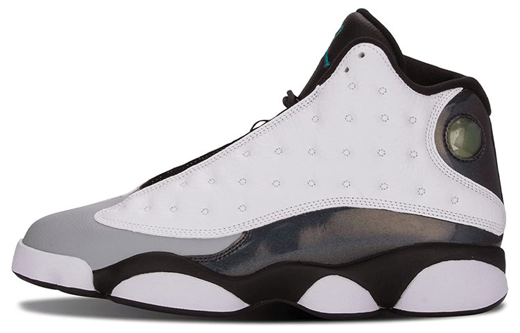 Jordan Air Jordan 13 Retro Barons Hologram OG model simple and versatile non-slip lightweight mid-top retro basketball shoes men's black and white gray