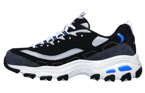 Skechers D Lites Low Top Running Shoes Black/Blue Women's