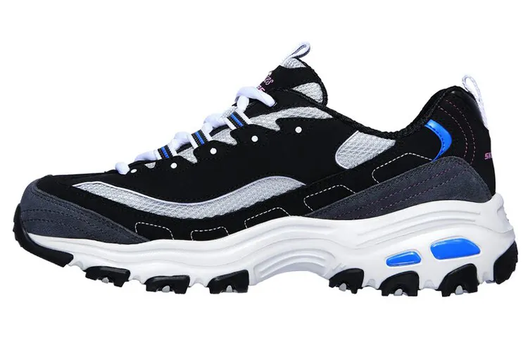 Skechers D Lites Low Top Running Shoes Black/Blue Women's