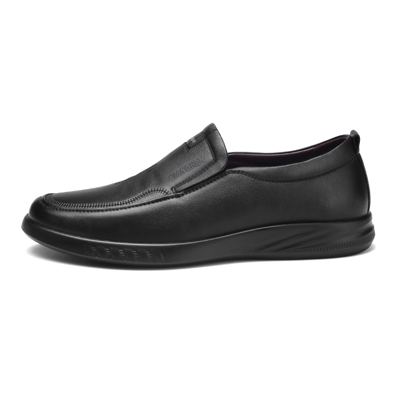Qiangren 3515 first-layer cowhide leather shoes, business, breathable, lightweight slip-ons, casual shoes, men's style