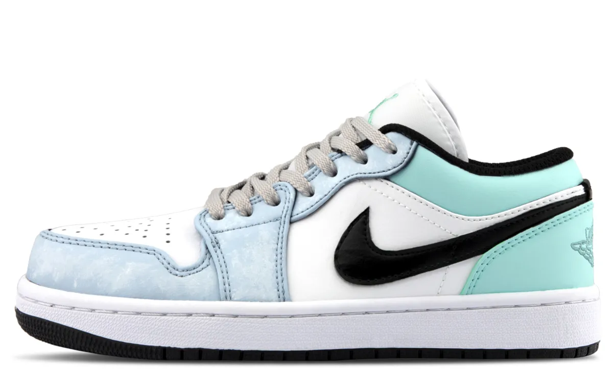 Jordan Air Jordan 1 Leather Comfortable Low top Vintage Basketball Shoes Unisex Mint Green