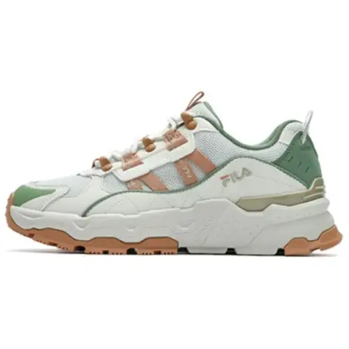 FILA Trek Abrasion Resistant Breathable Low top Chunky Sneakers Women's Green Gray Umber