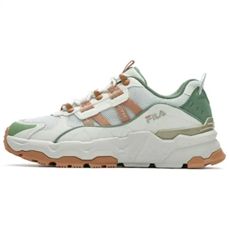 FILA Trek Abrasion Resistant Breathable Low top Chunky Sneakers Women's Green Gray Umber