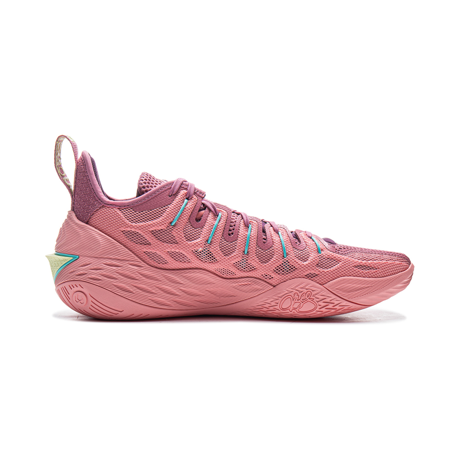 Li Ning Buckets Cushioning Slip Resistant Breathable Low top Basketball Shoes Men’s Pink