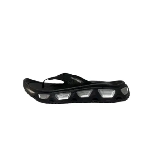 SALOMON Reelax Break 6.0 Abrasion Resistant Slip Resistant Flip Flops Men's Black Silver