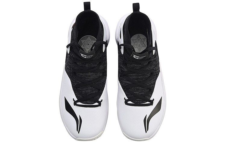 Li Ning SONIC 6 V2 Fabric Cushioning Slip Resistant Abrasion Resistant High top Basketball Shoes Men’s Black White