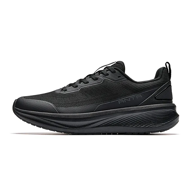 Anta Textile, Synthetic Leather Low top Training Shoes Men's Basic Black