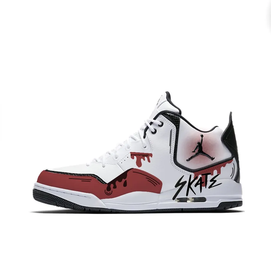 Jordan Courtside 23 Abrasion Resistant Abrasion Resistant Mid top Vintage Basketball Shoes Unisex White Red