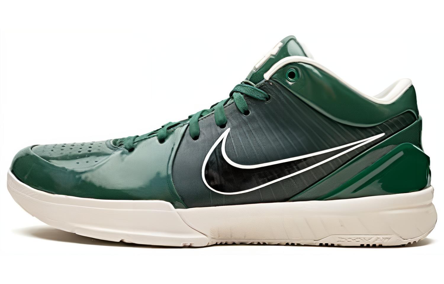 UNDEFEATED x Nike Zoom Kobe 4 Protro Dark Green Bucks Co-branded round head lace shock-absorbing and anti-slip wear-resistant low top practical basketball shoes men and women style dark green
