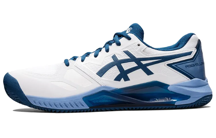 Asics Gel Challenger 13 Clay Comfortable Abrasion Resistant Low top Tennis Shoes Men's White Haze Blue