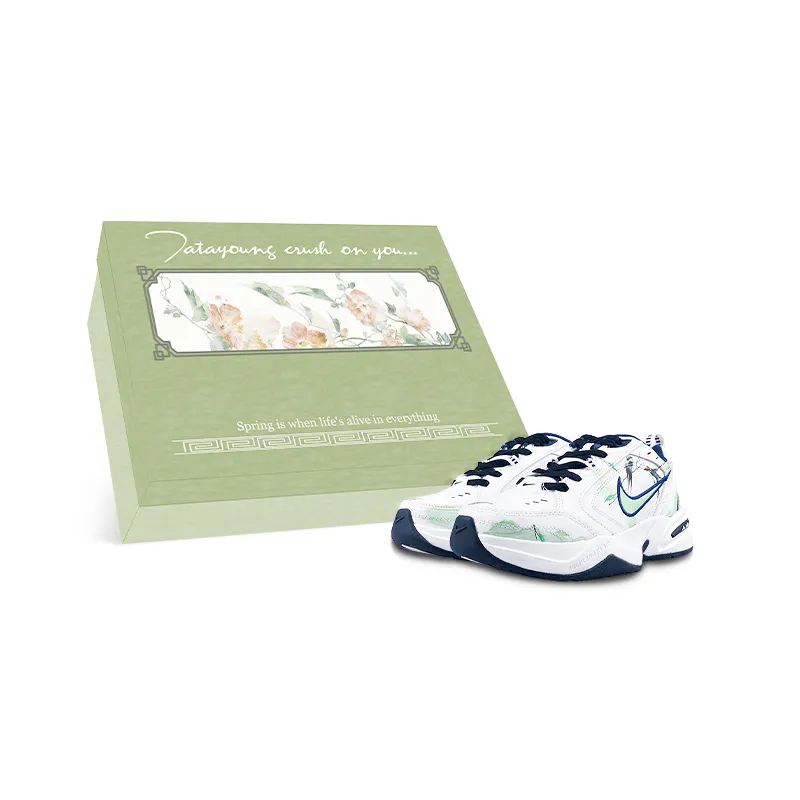 Nike Air Monarch 4 Slip Resistant Low top Chunky Sneakers Unisex White Green