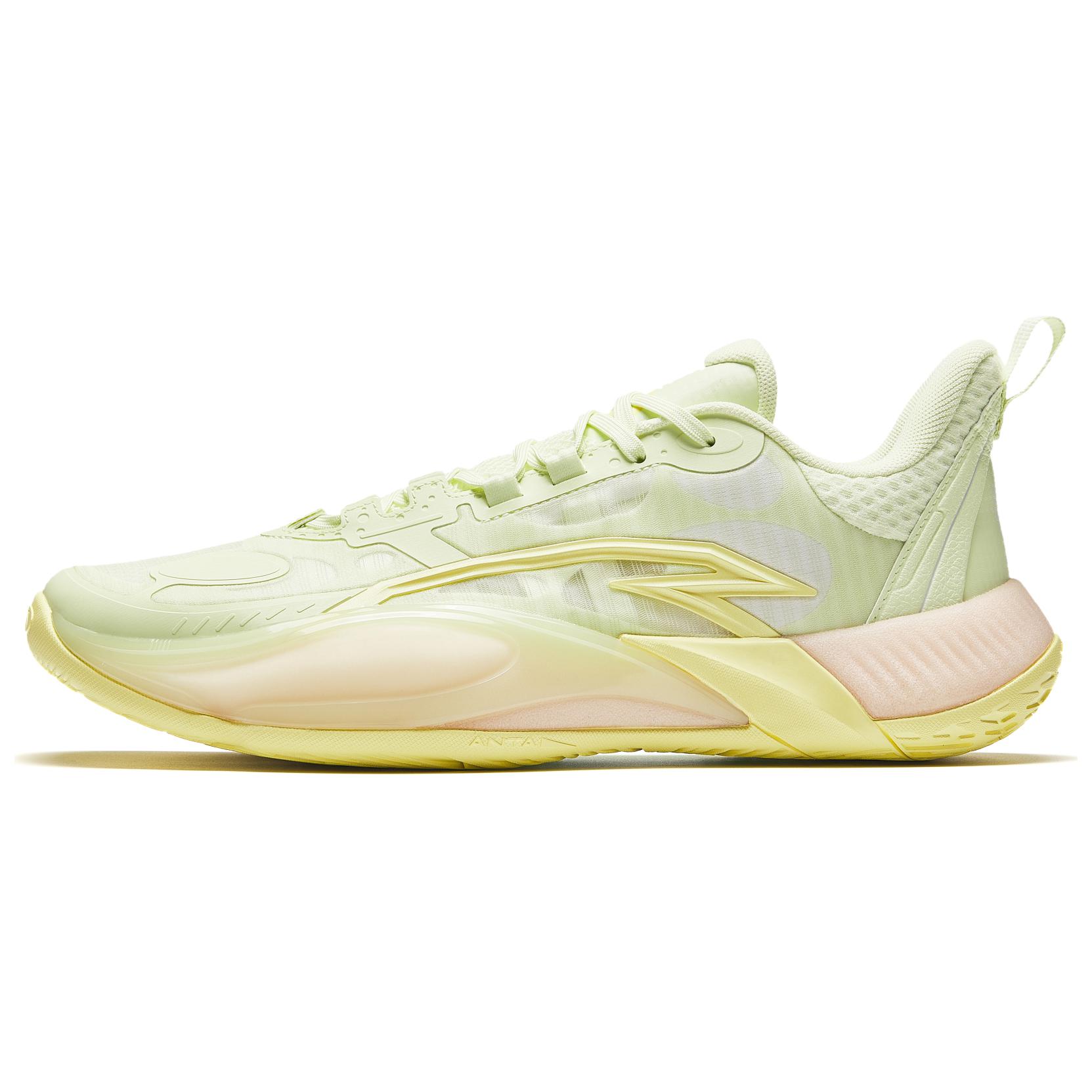 Anta Bubble Bomb Cushioning, Wear Resistant Low top Basketball Shoes Men's Yellow Green
