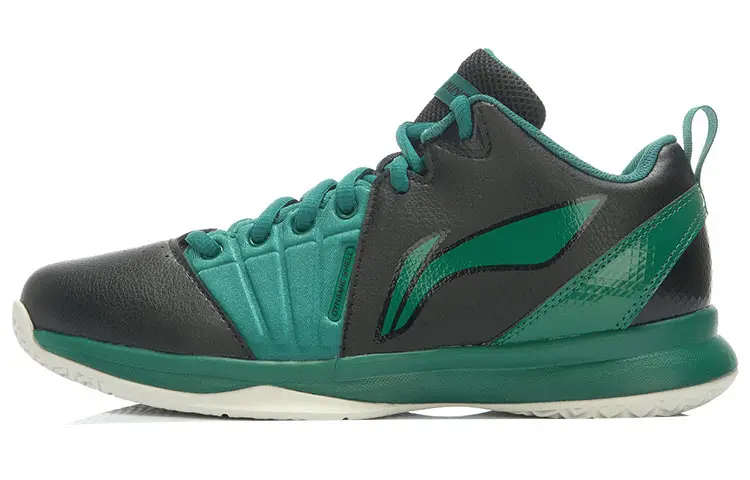 Li Ning Basketball Shoes Men's Low Top Black/Green
