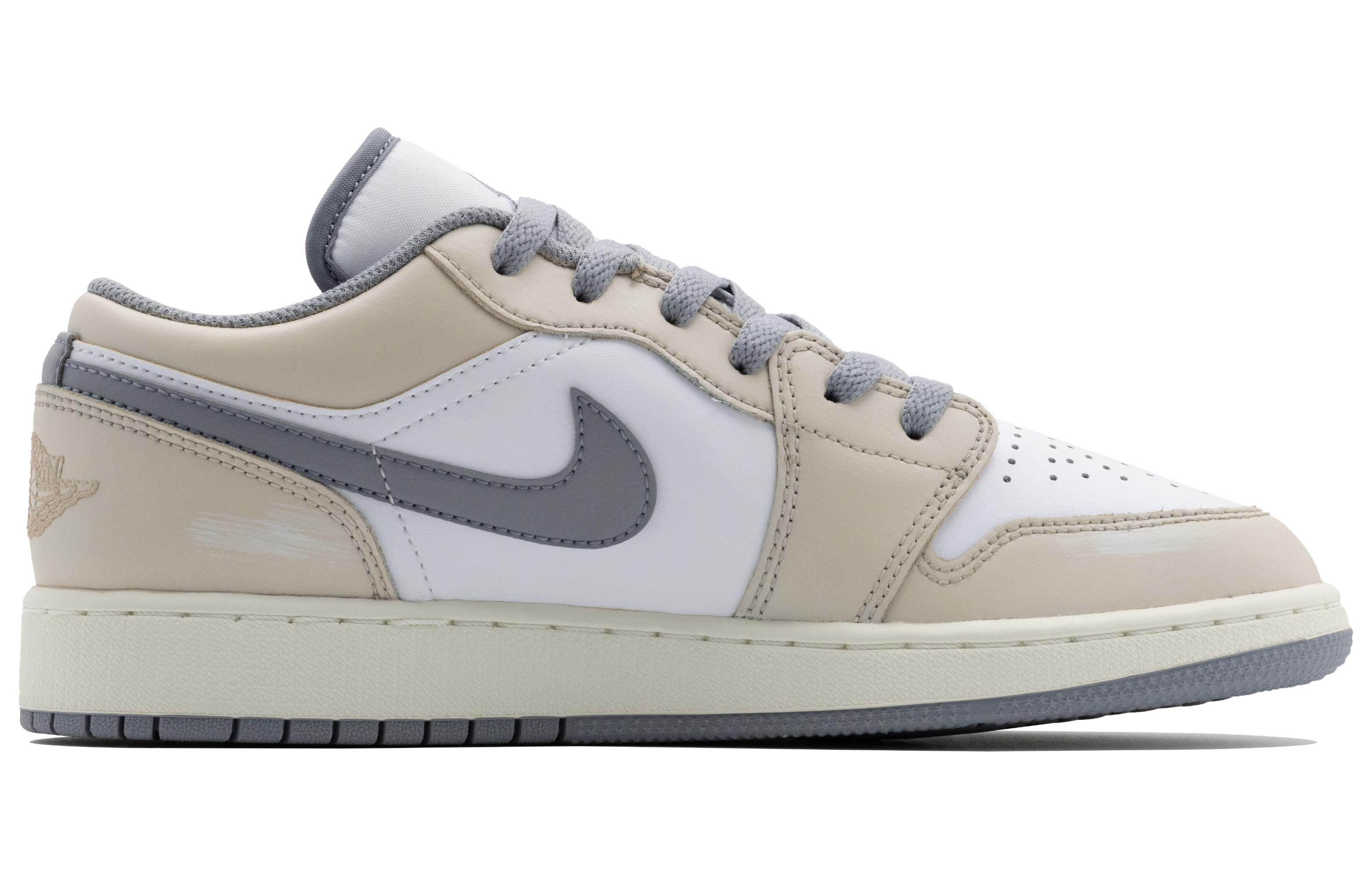 Jordan Air Jordan 1 Abrasion Resistant Low top Skateboard Shoes Men’s Ecru