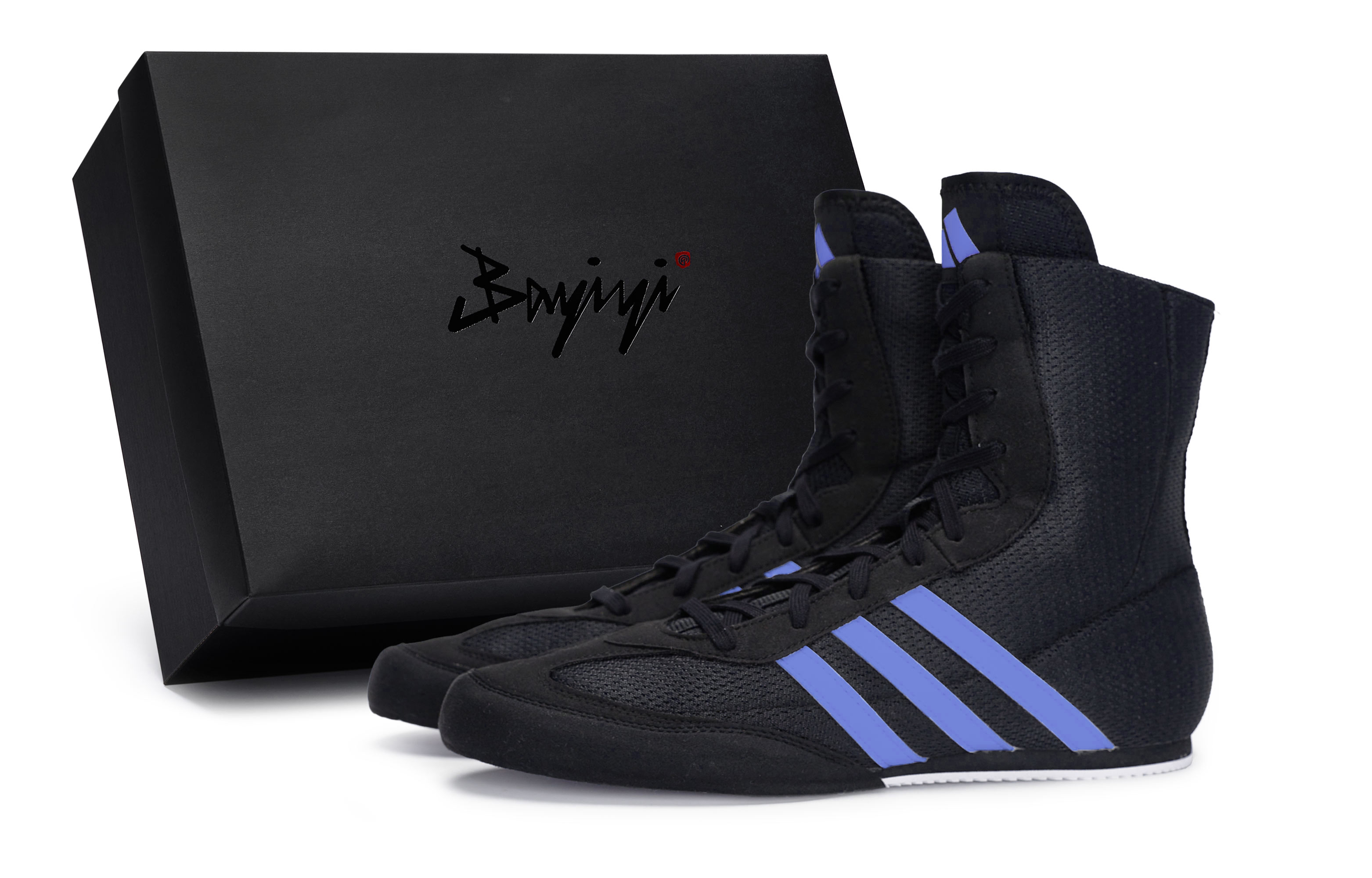 Adidas Box Hog 2.0 Abrasion Resistant Abrasion Resistant High top Training Shoes Unisex Black Blue