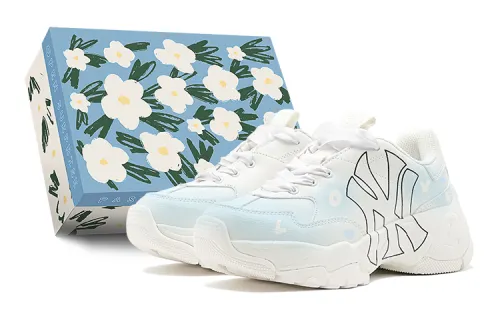 MLB Big Ball Chunky Summer Travel, Intense Sweet Love Synthetic Leather Low top Chunky Sneakers Unisex Blue White