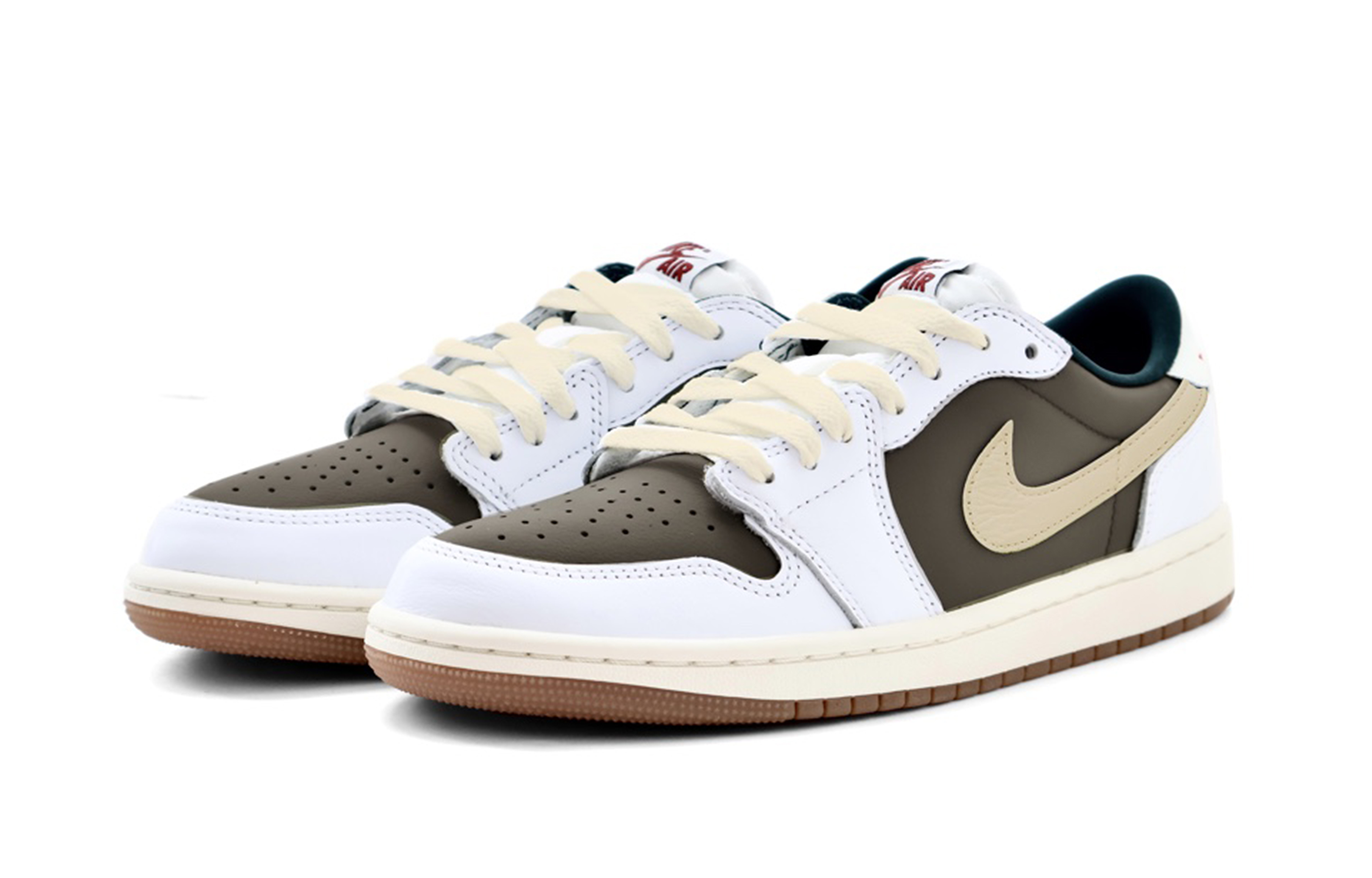 Jordan Air Jordan 1 Slip Resistant Abrasion Resistant Low top Vintage Basketball Shoes Women’s Brown Yellow