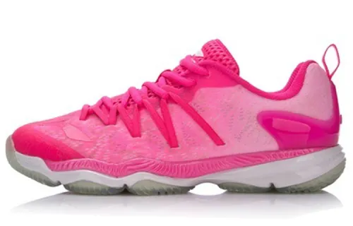 Li Ning Ranger Cushioning Rebound Cushioning Rebound Low top Badminton Shoes Women's Fluorescent Fruit Pink