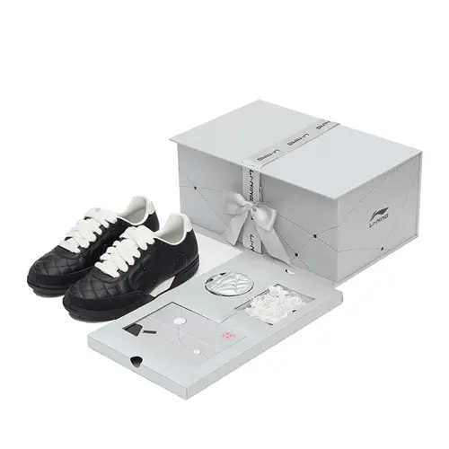 Li Ning Cushioning Slip Resistant Abrasion Resistant Low top Casual Shoes Unisex Black
