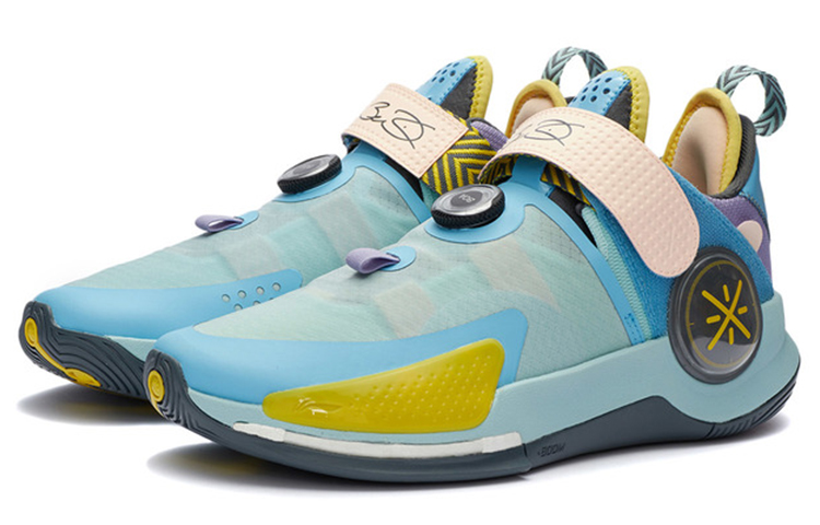 Li Ning Basketball Shoes Men’s Low Top Egg Shell Blue/Norway Blue/Light Blue Purple