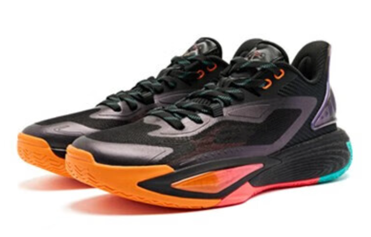QIAODAN Prickle 7.0 Cushioning, Wear Resistant Low top Basketball Shoes Men’s Black Green