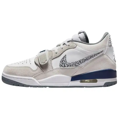 Jordan Legacy 312 Slip Resistant Abrasion Resistant Low top Vintage Basketball Shoes Men's White Gray