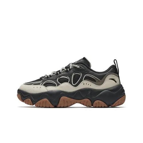 Anta Firefly Cushioning Lightweight Low top Chunky Sneakers Men's Basic Black Gray