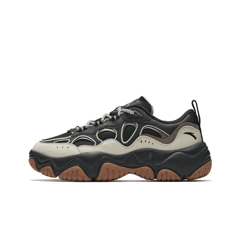 Anta Firefly Cushioning Lightweight Low top Chunky Sneakers Men's Basic Black Gray