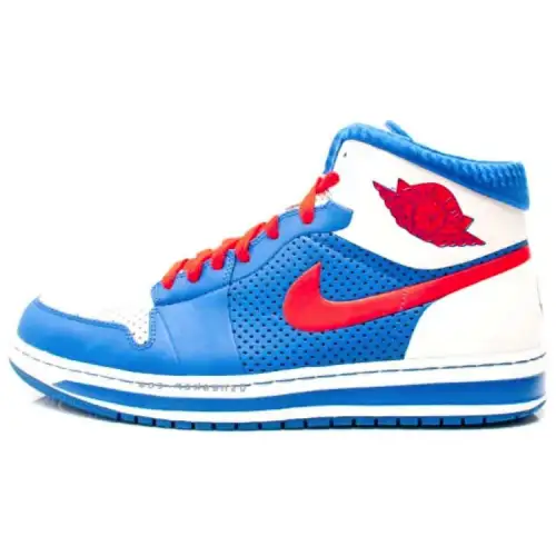 Jordan Alpha 1 Cushioning, Wear Resistant High top Vintage Basketball Shoes Men's Blue Red